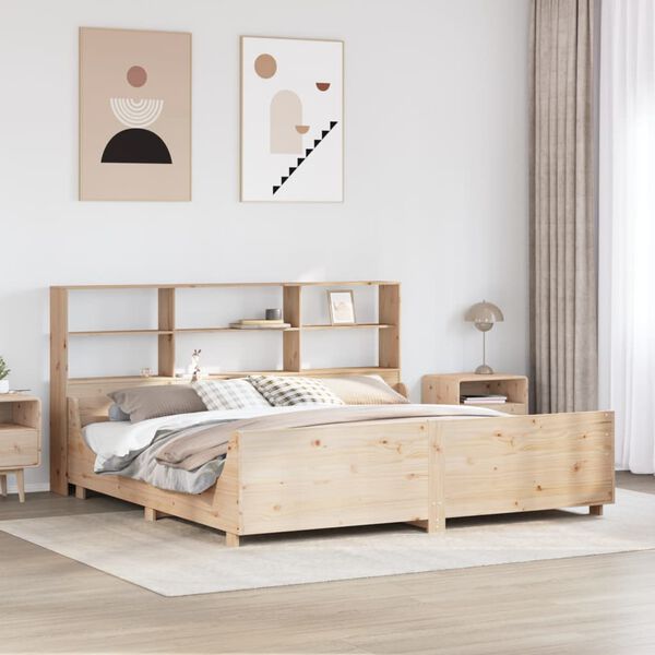 vidaXL Letto Libreria senza Materasso 200x200 cm in Legno Massello