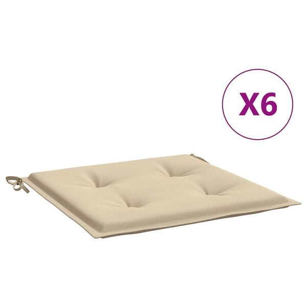vidaXL Cuscini per Sedia 6 pz Beige 50x50x4 cm in Tessuto Oxford