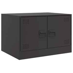 vidaXL Tavolino da Salotto Nero 67x50x44 cm in Acciaio