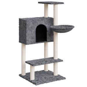 vidaXL Albero per Gatti con Tiragraffi in Sisal Grigio Scuro 108,5 cm