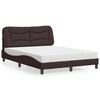 vidaXL Letto con Materasso Hvar Marrone Scuro 140x200cm Tessuto