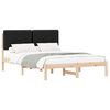 vidaXL Letto con Testiera Rivestita Nero 140 x 200 cm Pino massello