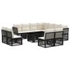 vidaXL Set Divano da Giardino 12 pz Nero polyrattan