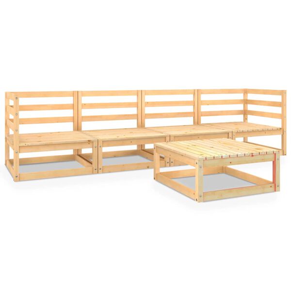 vidaXL Set Divani da Giardino 5 pz in Legno Massello di Pino