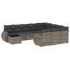 vidaXL Set Divani da Giardino 11 pz con Cuscini in Polyrattan Grigio