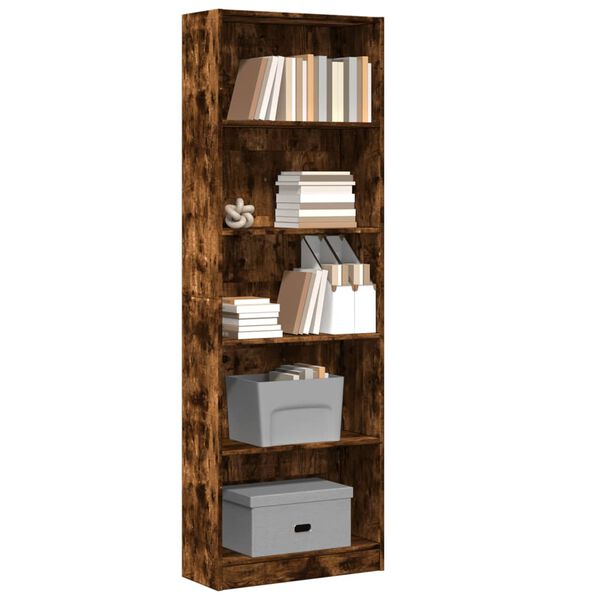vidaXL Libreria Rovere Fumo 60x24x176 cm in Legno Multistrato