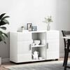 vidaXL Credenza con porta FLORIN Bianco Lucido 88,5 x 30,5 x 55,5 cm