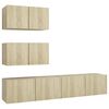 vidaXL Set di Mobili Porta TV 4 pz Rovere Sonoma in Legno Multistrato