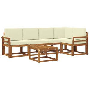 vidaXL Set di divani da esterno 6 pz Naturale e Crema