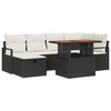 vidaXL Set Divano da Giardino 7 pz Nero polyrattan
