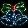 vidaXL Campana di Natale con 144 LED Multicolore 57 x 47,5 cm PVC