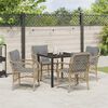 vidaXL Set da Pranzo per Giardino con cuscino 5 pcs Beige polyrattan