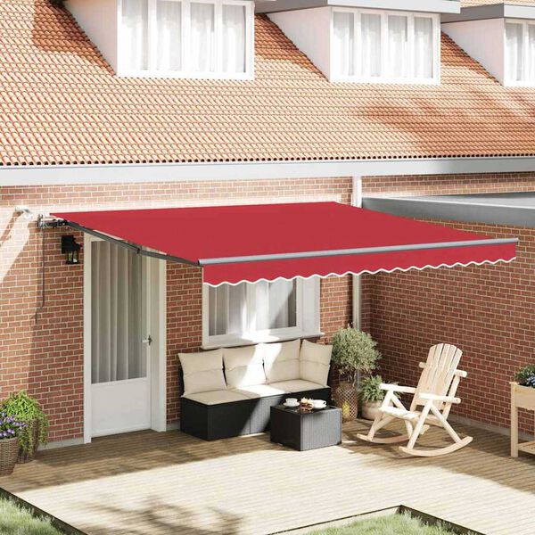 vidaXL Tessuto per Tenda con Rosso 400 &times; 350 cm Poliestere