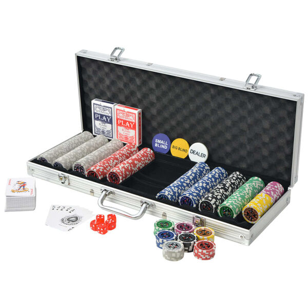 vidaXL Set da Poker con 500 Chips Laser in Alluminio