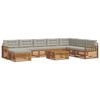 vidaXL Set di divani da esterno 9 pz Grigio Naturale e Chiaro