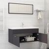 vidaXL Set Mobili da Bagno Grigio in Truciolato