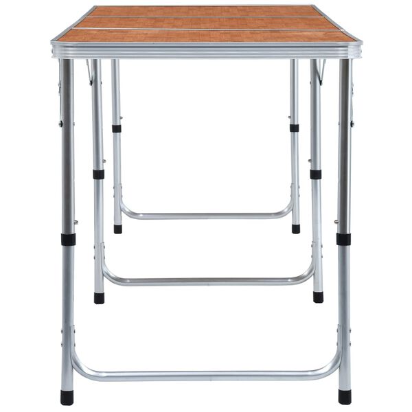 vidaXL Tavolo da Campeggio Pieghevole in Alluminio 180x60 cm