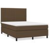 vidaXL Giroletto a Molle con Materasso Marrone Scuro 140x190cm Tessuto