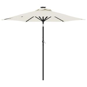 vidaXL Ombrellone Giardino con LED Palo Acciaio Bianco 225x225x212 cm