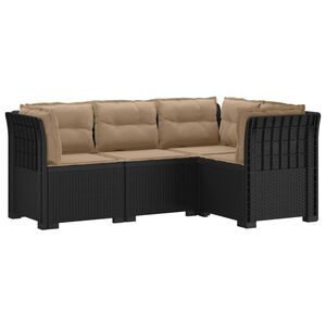 vidaXL Divano da Giardino 4 Posti con Cuscini Aspetto Rattan PP