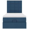 vidaXL Struttura Letto Pouf con Materasso Blu 80x200 cm in Tessuto