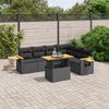 vidaXL Set Divani da Giardino con Cuscini 7pz Nero Polyrattan