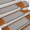 vidaXL Tappetini per scale 15 pz 65x21x4 cm Grigio chiaro Bordo rettangolare
