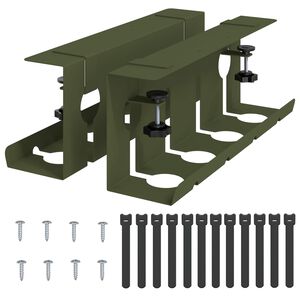 vidaXL Vassoio per gestione cavi sotto il tavolo 2 pz Verde Oliva