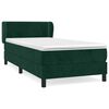 vidaXL Giroletto a Molle con Materasso Verde Scuro 90x200 cm Velluto