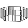 vidaXL Cancello per cani 6 pz Nero 80 x 60 cm Acciaio zincato