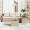 vidaXL Set Divano da Giardino con cuscino 6 pcs Beige polyrattan