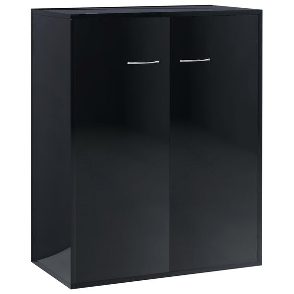 vidaXL Credenza Nero Lucido 60x30x75 cm in Legno Multistrato