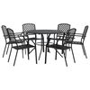 vidaXL Set Sedie Giardino Impilabili 7pz Antracite Acciaio Verniciato