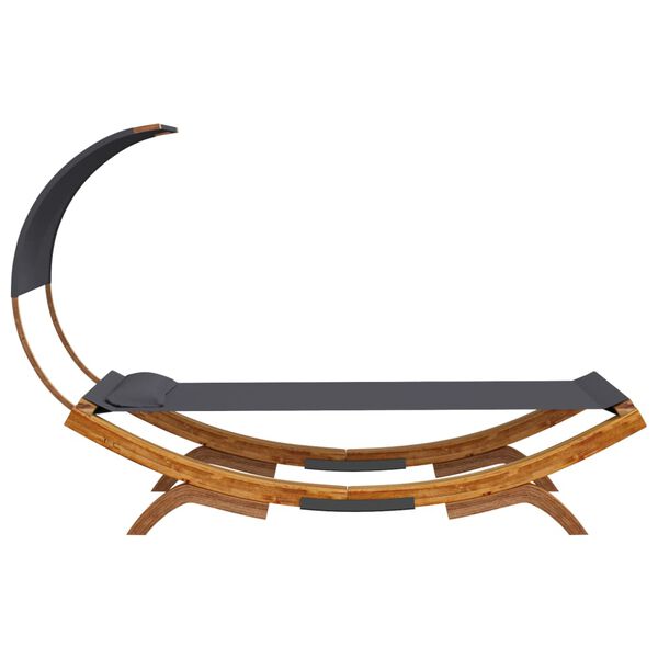 vidaXL Lettino con Tettuccio 100x200x126 cm in Legno Curvato Antracite