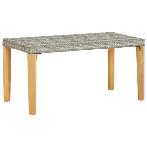 vidaXL Panchina da Giardino 120 cm Grigia Polyrattan e Legno Acacia
