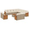 vidaXL Set Divani da Giardino 14pz con Cuscini in Polyrattan Beige