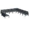 vidaXL Set Divano da Giardino 11 pz Nero Acciaio