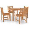 vidaXL Set da pranzo da giardino 5 pz 80x80 cm in legno massello di teak