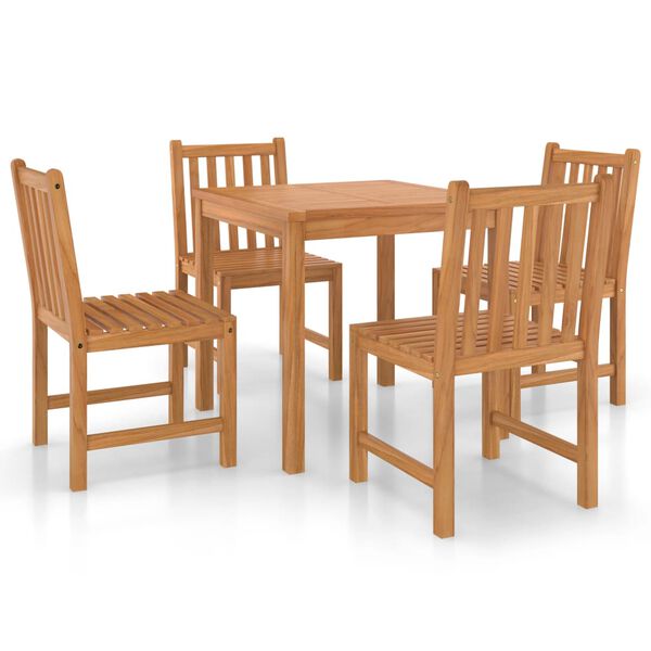 vidaXL Set da pranzo da giardino 5 pz 80x80 cm in legno massello di teak