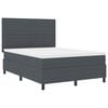 vidaXL Letto a molle con testiera Grigio Scuro e Bianco 140 x 190 cm