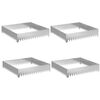 vidaXL Bordura per Prato 4 pz 100 x 100 x 20 cm Acciaio Argento