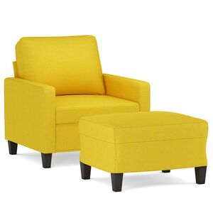vidaXL Poltrona con Poggiapiedi Giallo Chiaro 60 cm in Tessuto