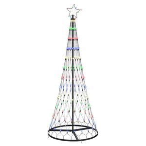 vidaXL Albero di Natale LED con 230 LED Multicolore 184.5 cm Metallo