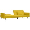 vidaXL Divano Letto a 2 Posti con 2 Cuscini Giallo in Velluto