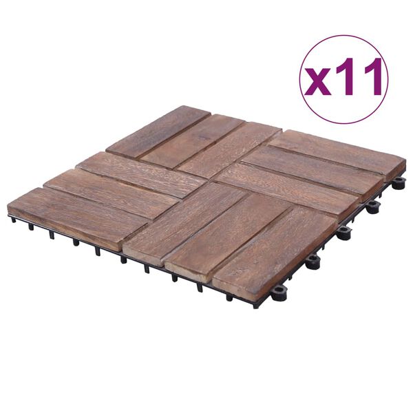 vidaXL Pannelli Decking 11 pz 30x30cm in Legno Massello di Recupero