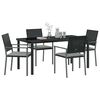 vidaXL Set da Pranzo per Giardino 5 pcs Nero e Grigio Chiaro