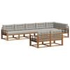 vidaXL Set di divani da esterno 8 pcs Grigio Naturale e Chiaro