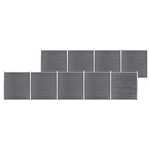 vidaXL Pannello di Recinzione in WPC 1564x186 cm Grigio