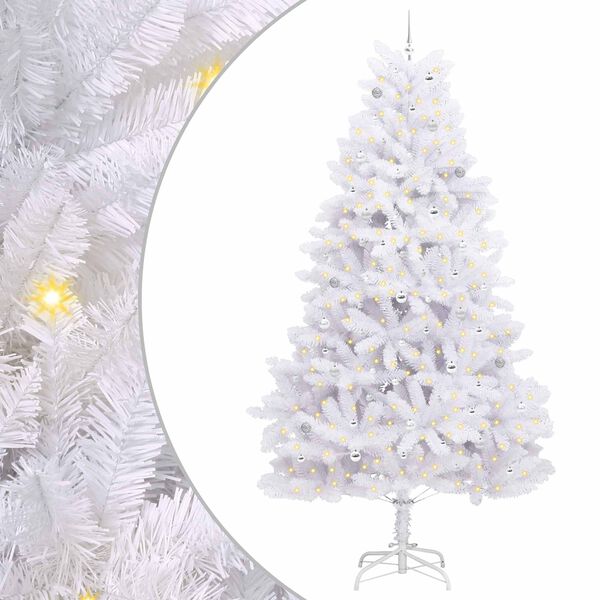 vidaXL Albero di Natale Artificiale con Rami Pieghevoli Bianco 300 cm