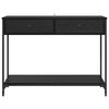 vidaXL Tavolo consolle con cassetto Rovere Nero 100 x 34,5 x 75 cm